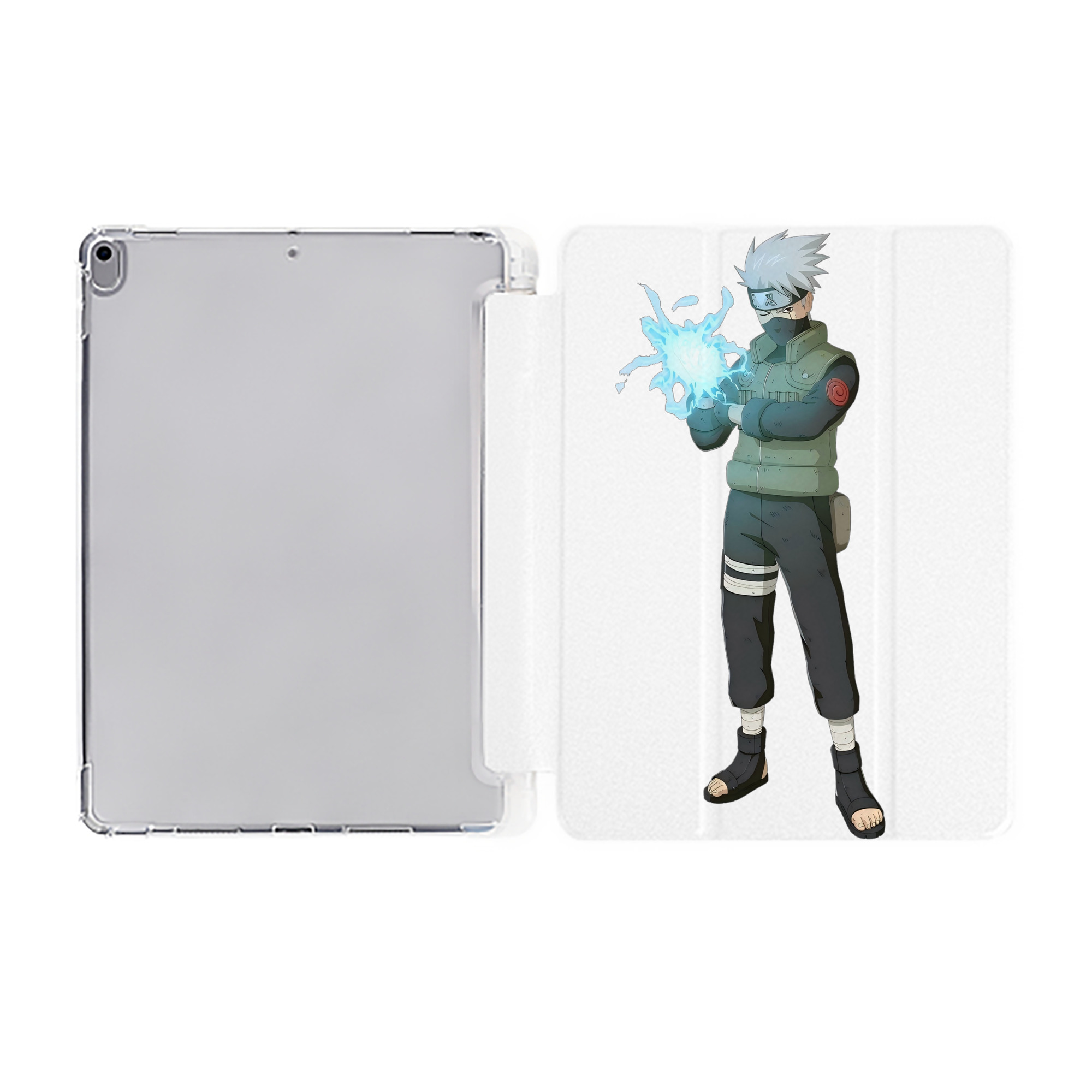 （画像用） NARUTO -ナルト- はたけ カカシ Hatake Kakashi IPad ケース ペン収納付き 三つ折りスタンド PUレザー×シリコン 対応機種9.5/10.5/10.9インチ